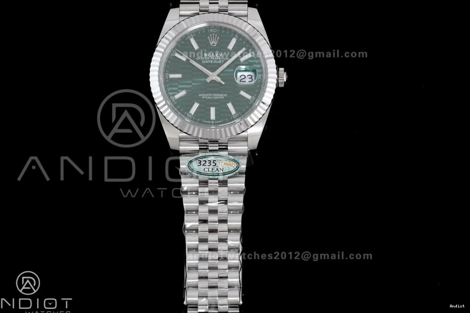 126334 Textured Bracelet Green 1:1 Best 41 Clean on Steel DateJust Dial 904L SH3235 Jubilee Edition 0324
